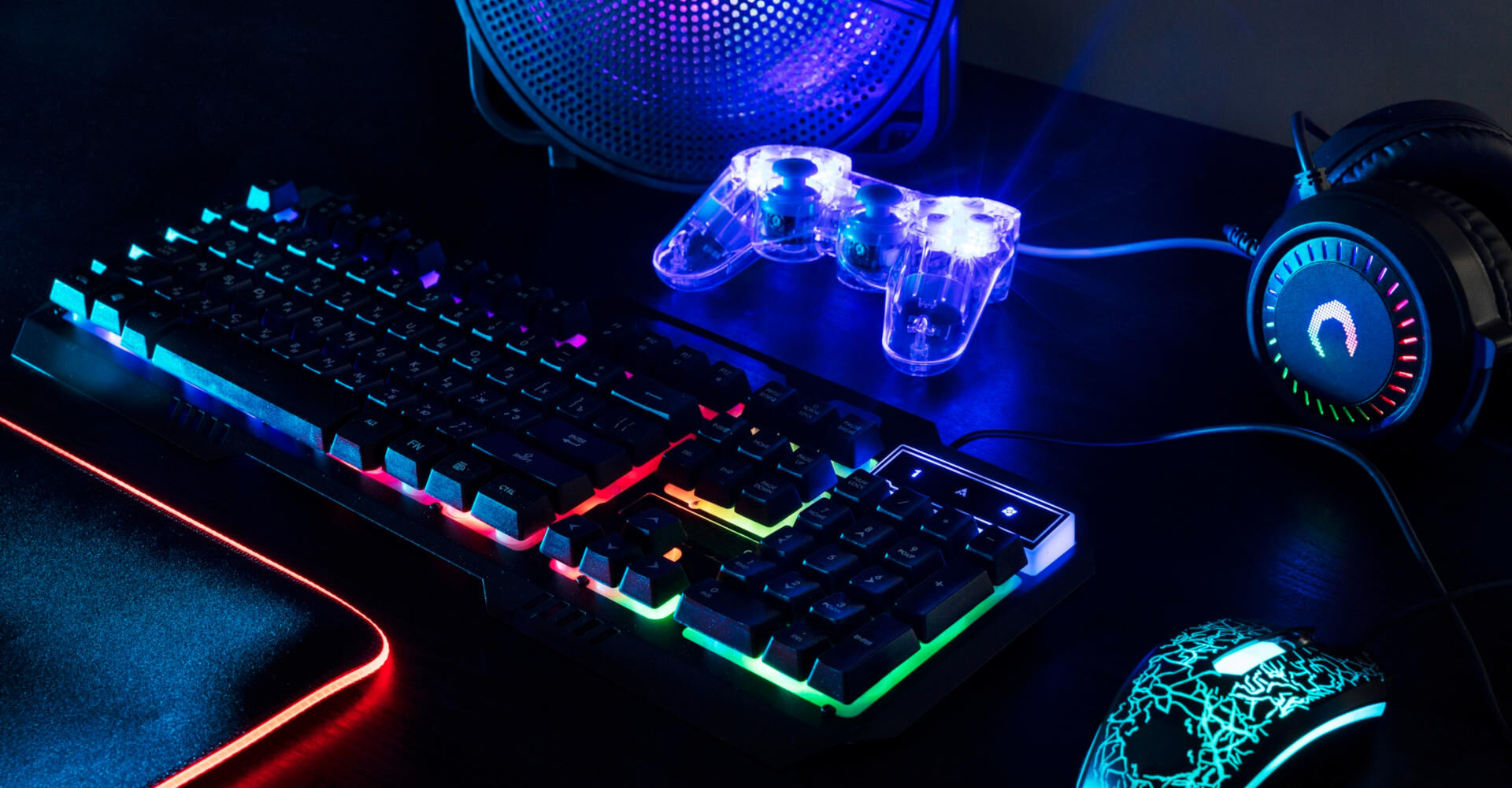 view-illuminated-neon-gaming-keyboard-setup-controller